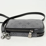 LOUIS VUITTON DOUBLE ZIP PHONE POUCH CROSSBODY IN ECLIPSE MONO - BLuxe Boutique