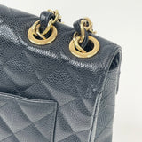 CHANEL VINTAGE SINGLE FLAP JUMBO IN BLK CAVIAR LEA & GHW