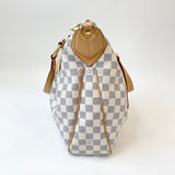 LOUIS VUITTON EVORA MM TWO WAY BAG IN DAMIER AZUR & GHW