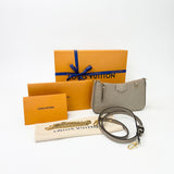 LOUIS VUITTON EASY POUCH ON STRAP CROSSBODY IN TURTLEDOVE EMPREINTE LEA & GHW