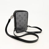 LOUIS VUITTON DOUBLE ZIP PHONE POUCH CROSSBODY IN ECLIPSE MONO - BLuxe Boutique