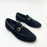 GUCCI JORDAAN BLK GG SUEDE LOAFER sz 35