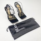 BOTTEGA VENETA BLK MESH LACE SANDALS sz 39