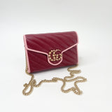 MARMONT TORCHON RED/PINK LEATHER CHAIN WALLET