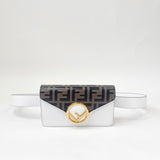 FENDI ZUCCA & WHT LEA MINI BELT POUCH & CROSSBODY