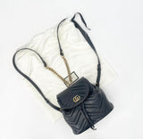 GUCCI GG MARMONT BLK LEATHER MINI BACKPACK