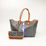 GOYARD ST LOUIS PM BLK COATED CANVAS TOTE + POUCH - BLuxe Boutique