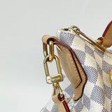 LOUIS VUITTON EVORA MM TWO WAY BAG IN DAMIER AZUR & GHW