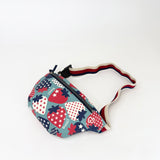 GUCCI MULTI COLOR STRAWBERRY PRINT COATED CANVAS MINI BELT BAG
