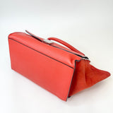 CELINE TRAPEZE RED/ORANGE LEA 2 WAY TOTE