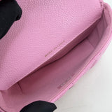 CHANEL SWEETHEART CRUSH MICRO FLAP IN PINK CAVIAR LEA AND BRUSHED GOLD HW