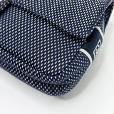 CHANEL SPORT LIGNE FLAP IN NAVY & WHT CANVAS & SILVER HW