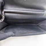 CHANEL BOY WOC IN BLK CHEVRON LAMBSKIN LEA &amp; SILVER HW