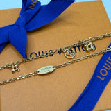 LOUIS VUITTON BLOOMS GOLD TONE LONG NECKLACE