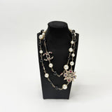 CHANEL FAUX PEARL &amp; MULTI COL CRYSTAL PENDANT NECKLACE