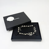 CHANEL FAUX PEARL & CRYSTAL NECKLACE IN SILVER TONE