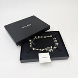 CHANEL FAUX PEARL & CRYSTAL NECKLACE IN SILVER TONE