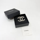 CHANEL CRYSTAL SILVER STRASS BROOCH
