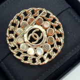 CHANEL FAUX PEARL CRYSTAL LT GOLD STRASS BROOCH