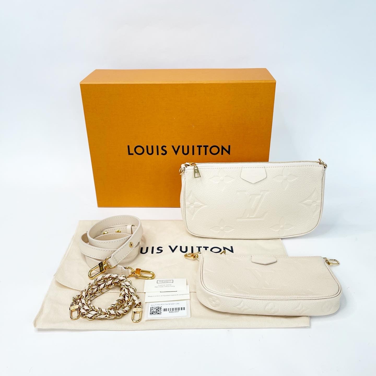 LOUIS VUITTON MULTI POCHETTE ACCESSORIES IN CREAM EMPREINTE LEATHER MU –  BLuxe Boutique