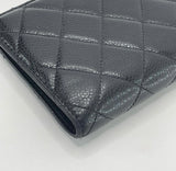 CHANEL YEN WALLET IN BLK QUILTED CAVIAR LEATHER & SHW