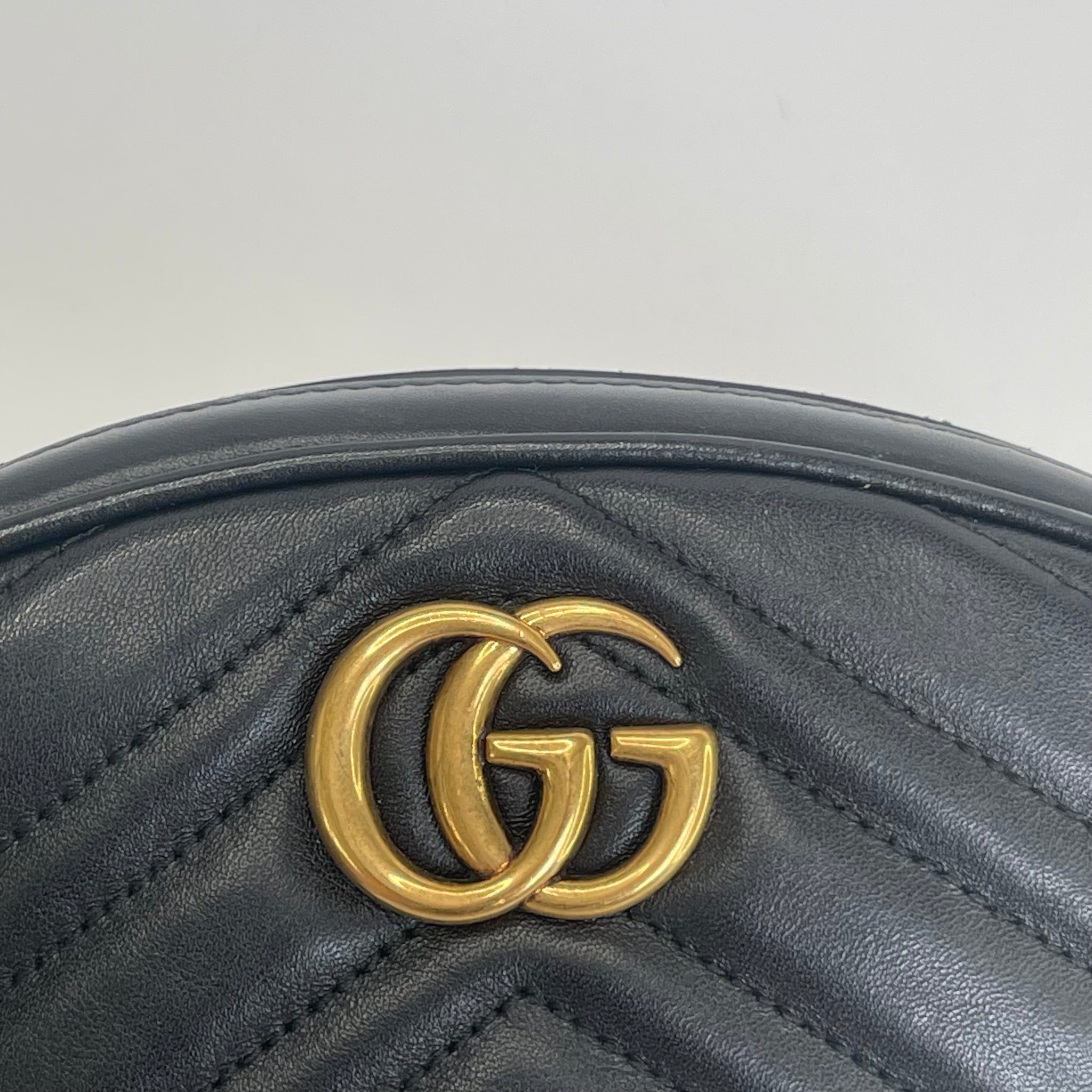 GUCCI MARMONT BLK LEATHER BELT BAG BLuxe Boutique