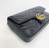 GUCCI MARMONT BLK LEATHER CHAIN WALLET