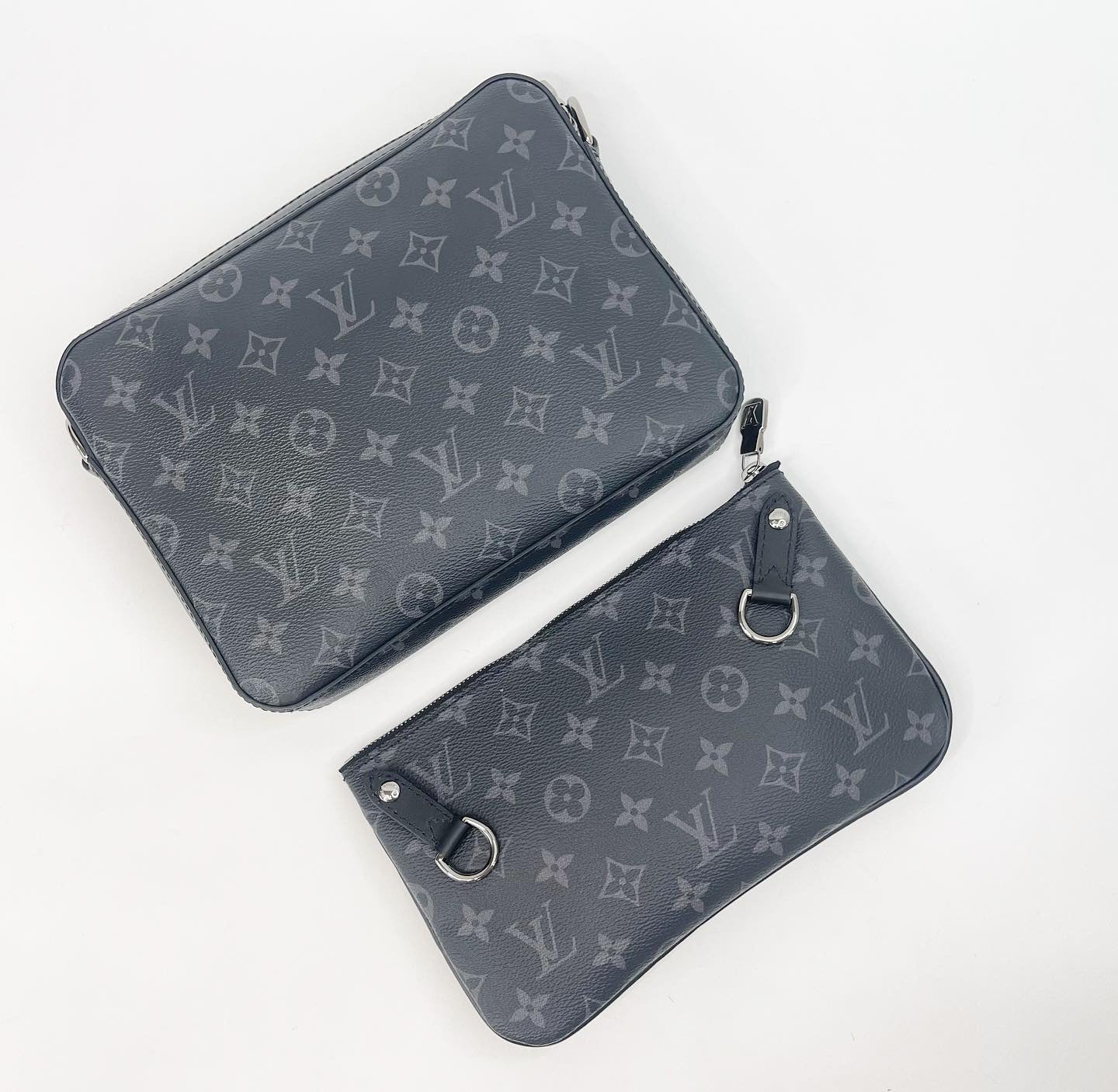 Louis Vuitton Trio Messenger Monogram Eclipse Reverse Gray for Men