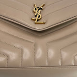 SAINT LAURENT LOULOU IN QUILTED DARK BEIGE LEATHER W GHW