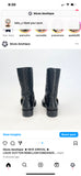 LOUIS VUITTON REBELLION EMBOSSED MONOGRAM BLK LEATHER BOOTS 38