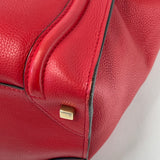 CELINE MINI LUGGAGE TOTE IN RED PEBBLED LEATHER + INSERT ORGANIZER