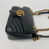 GUCCI GG MARMONT BAG IN BLK LEATHER
