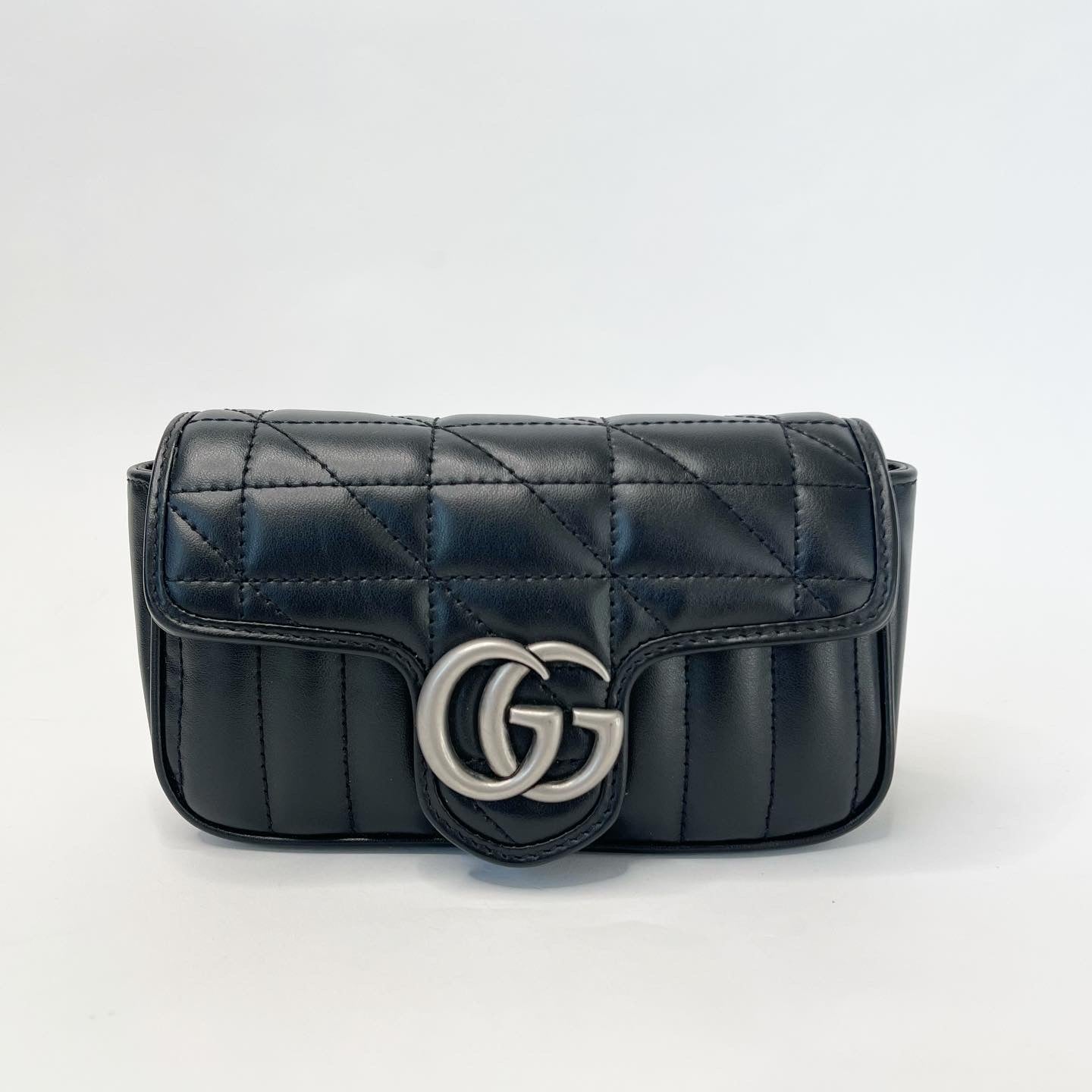 GUCCI GG Marmont Mini Bag, Black, Leather