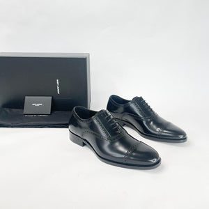 SAINT LAURENT BLK LEATHER ARMY DERBY SHOES