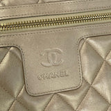 CHANEL COCO COCOON CHAMPAGNE/ BEIGE LAMBSKIN QUILTED LEATHER BOSTON BOWLING BAG