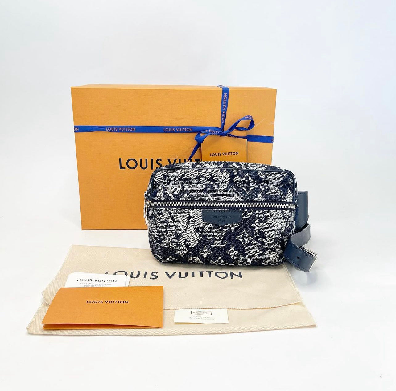 LOUIS VUITTON NAVY MONOGRAM TAPESTRY DENIM BUM BAG BLuxe Boutique