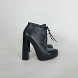 ALEXANDER WANG CONSTANCE BLK LEATHER ANKLE BOOTS