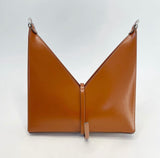 GIVENCHY CHESTNUT BRN SMOOTH LEATHER CUT OUT W CHAIN TWO WAY BAG