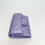 CHANEL CLASSIC FLAP CARD HOLDER IN IRRIDESCENT VIOLET CALFSKIN LEA * RARE *