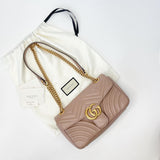 GUCCI GG MARMONT BAG IN DUSTY PINK LEATHER