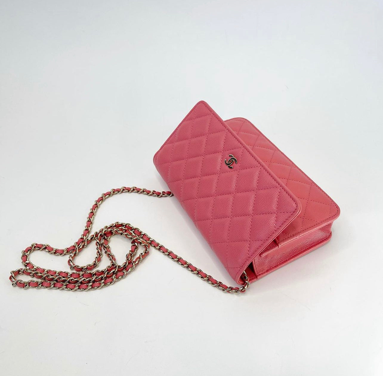 NIB 19C Chanel Caviar Pink Classic Wallet on Chain WOC Flap Bag GHW –  Boutique Patina