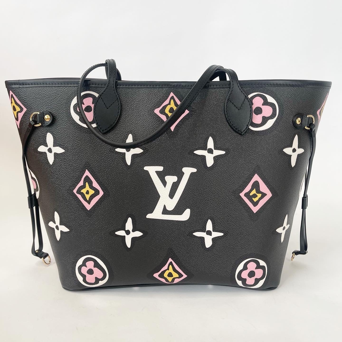 Louis Vuitton Black Monogram Wild at Heart Neverfull MM Tote Bag