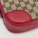 GUCCI BREE GG CANVAS & RED LEATHER CROSSBODY BAG