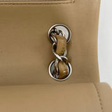 CHANEL CLASSIC JUMBO DOUBLE FLAP BAG IN BEIGE PATENT WITH SHW